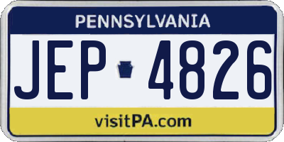 PA license plate JEP4826