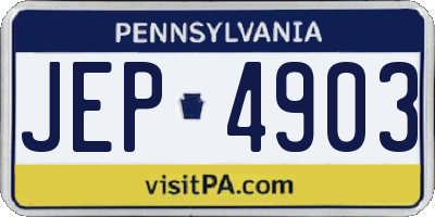 PA license plate JEP4903