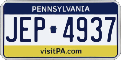 PA license plate JEP4937