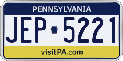 PA license plate JEP5221