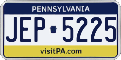 PA license plate JEP5225