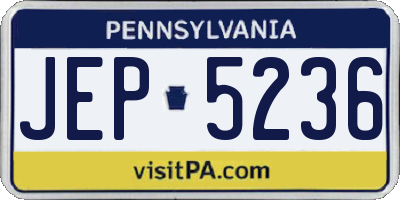 PA license plate JEP5236