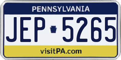 PA license plate JEP5265