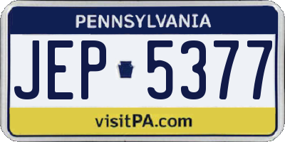 PA license plate JEP5377