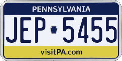 PA license plate JEP5455