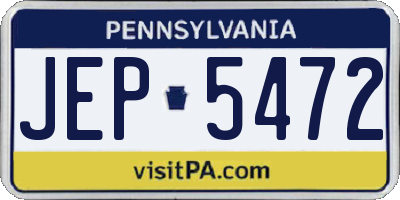 PA license plate JEP5472
