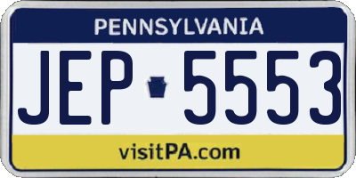 PA license plate JEP5553