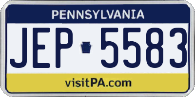 PA license plate JEP5583