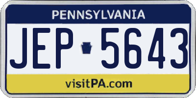 PA license plate JEP5643
