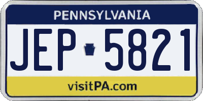 PA license plate JEP5821