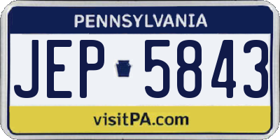 PA license plate JEP5843