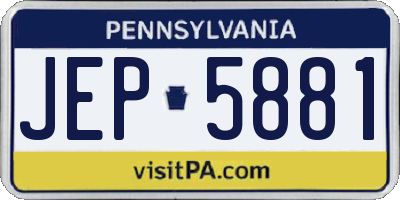 PA license plate JEP5881