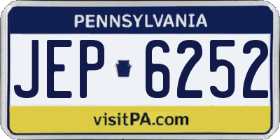 PA license plate JEP6252