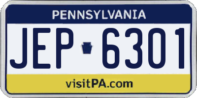 PA license plate JEP6301