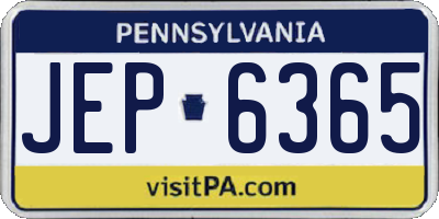 PA license plate JEP6365