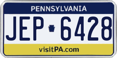 PA license plate JEP6428