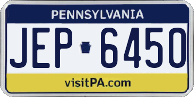 PA license plate JEP6450