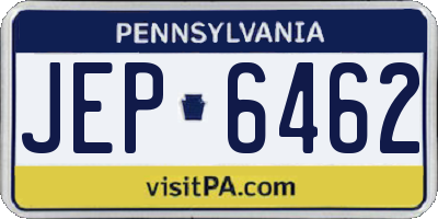 PA license plate JEP6462