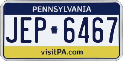 PA license plate JEP6467