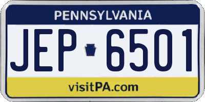 PA license plate JEP6501