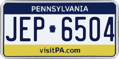 PA license plate JEP6504
