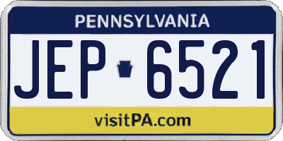 PA license plate JEP6521