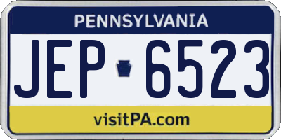 PA license plate JEP6523