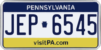 PA license plate JEP6545