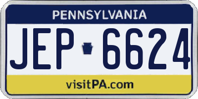 PA license plate JEP6624
