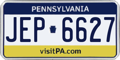 PA license plate JEP6627