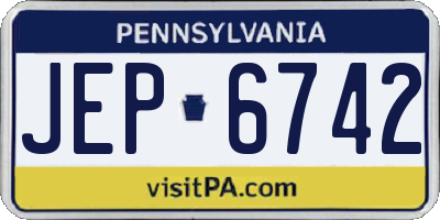 PA license plate JEP6742