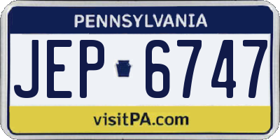 PA license plate JEP6747