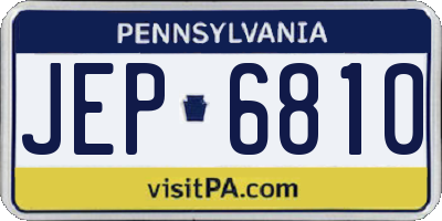 PA license plate JEP6810