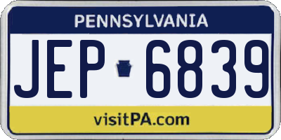 PA license plate JEP6839