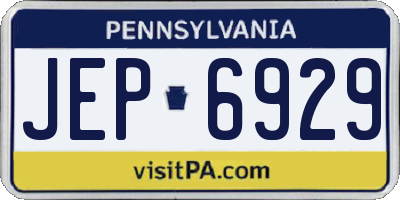 PA license plate JEP6929