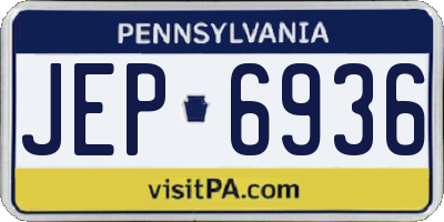 PA license plate JEP6936