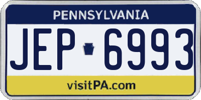 PA license plate JEP6993