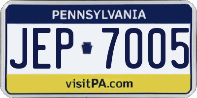 PA license plate JEP7005