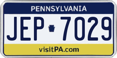 PA license plate JEP7029