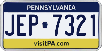 PA license plate JEP7321