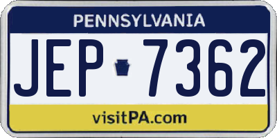 PA license plate JEP7362