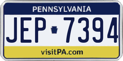 PA license plate JEP7394