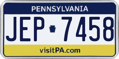 PA license plate JEP7458