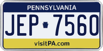 PA license plate JEP7560