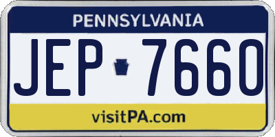 PA license plate JEP7660