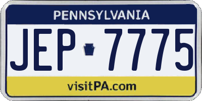 PA license plate JEP7775