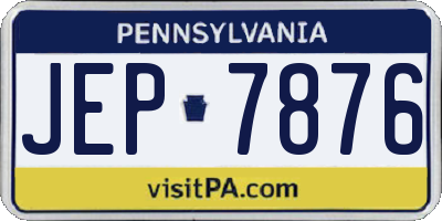 PA license plate JEP7876