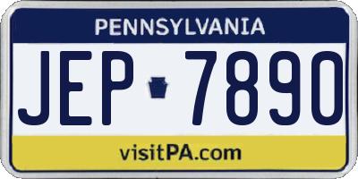 PA license plate JEP7890