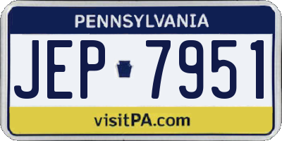 PA license plate JEP7951