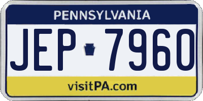 PA license plate JEP7960